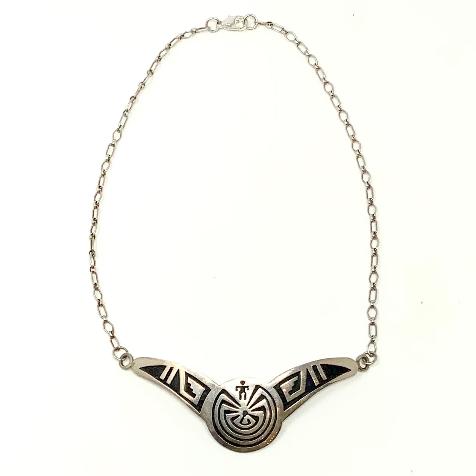 Hopi Man Pendant with Chain by Mitchell Sockyma