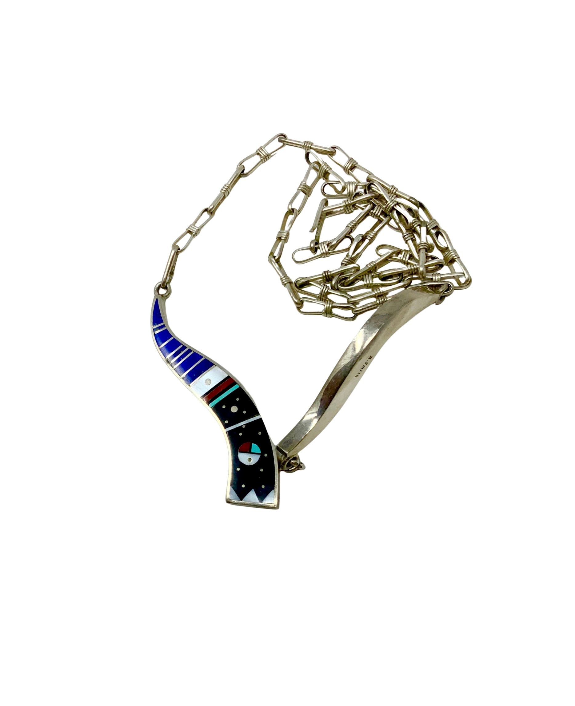 Navajo Necklace Signed H Smith